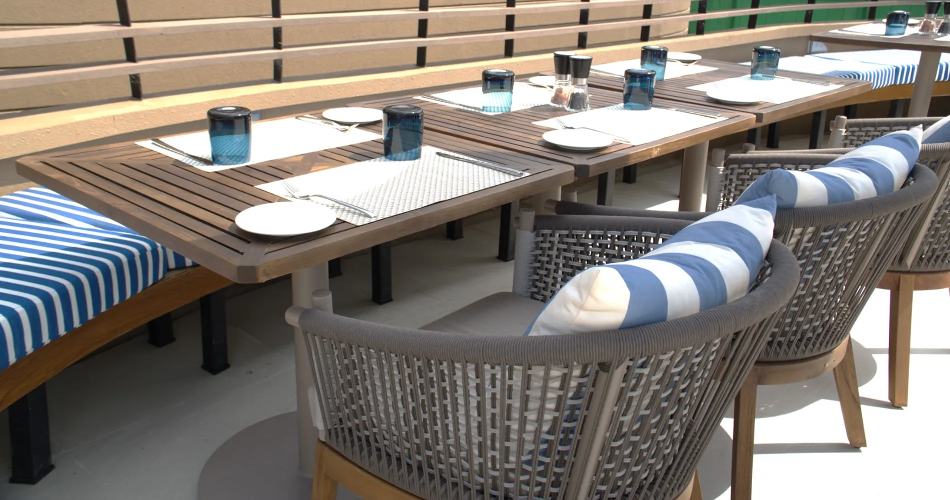 Hospitality outdoor furniture arrangement at Azura Restaurant in Phuket