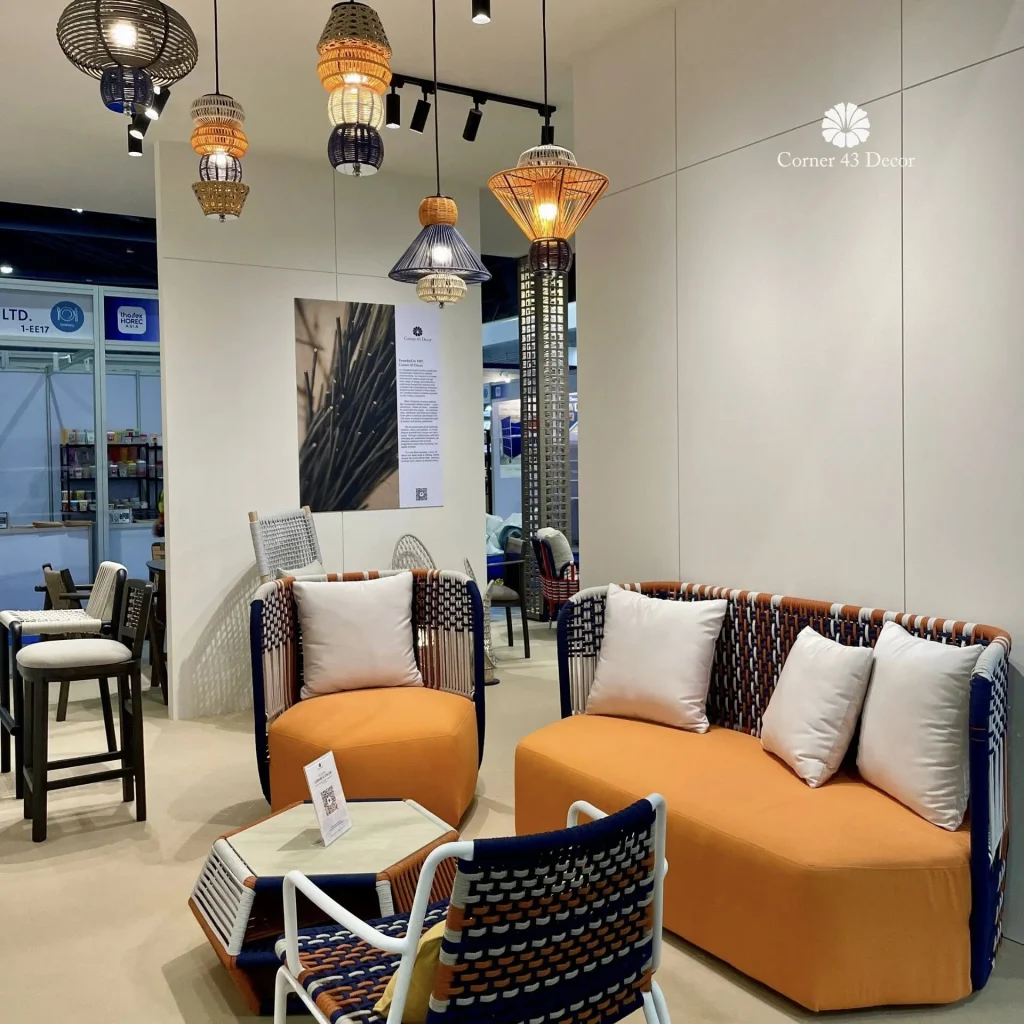 Corner 43 Decor booth at THAIFEX – HOREC Asia 2026 showcasing hospitality furniture design