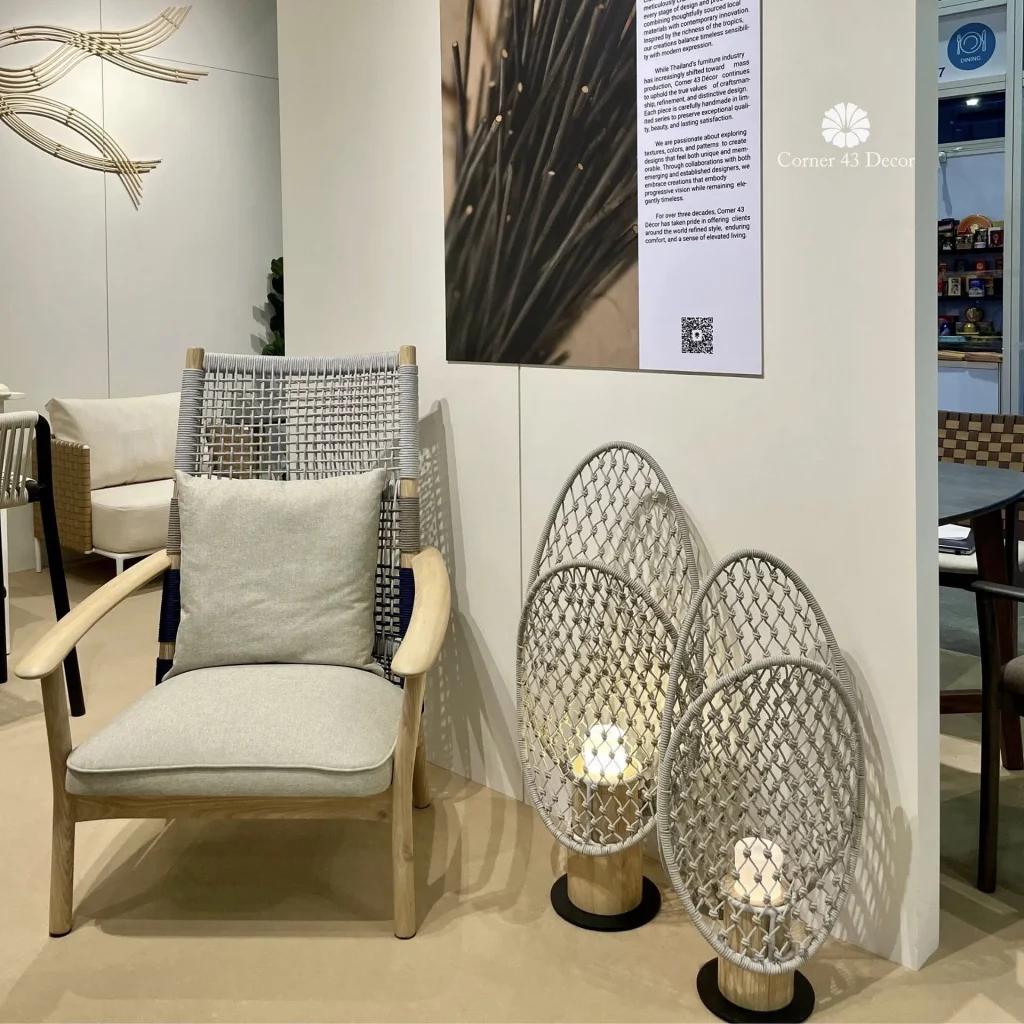Corner 43 Decor booth at THAIFEX – HOREC Asia 2026 showcasing hospitality furniture design