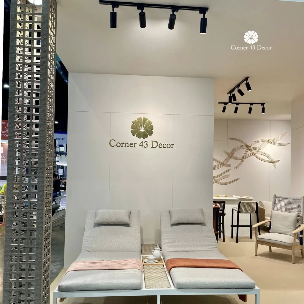 Corner 43 Decor booth at THAIFEX – HOREC Asia 2026 showcasing hospitality furniture design