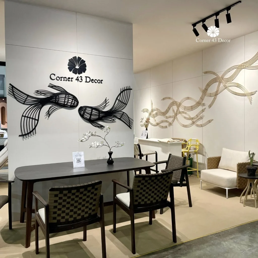 Decorative wall installation displayed at Corner 43 Decor booth during THAIFEX – HOREC Asia 2026