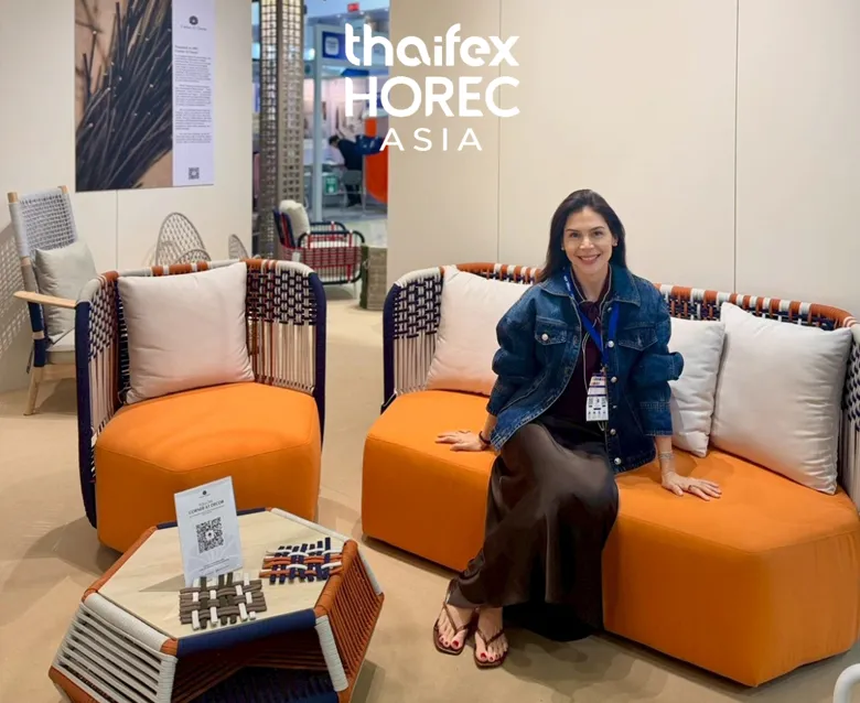 Corner 43 Decor booth at THAIFEX – HOREC Asia 2026 showcasing hospitality furniture design