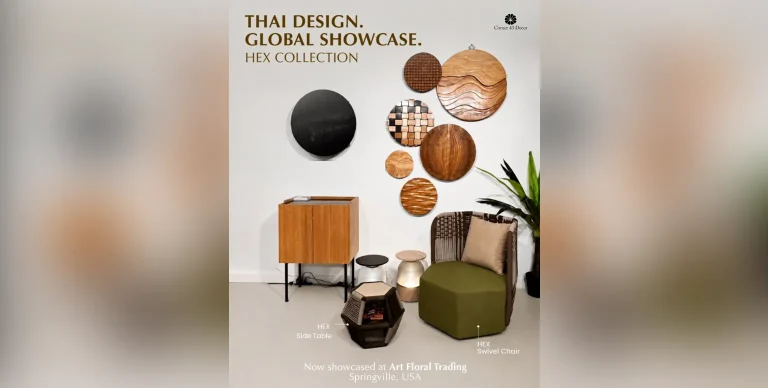 HEX Collection by Corner 43 Decor on display at Art Floral Trading showroom in Springville, USA